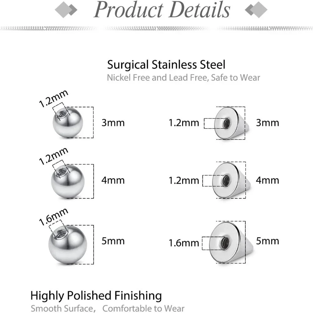 Trendy Fake Eyebrow & Lip Labret Rings - 159PCS Body Jewelry Set with Stickers - Picture 2 of 7